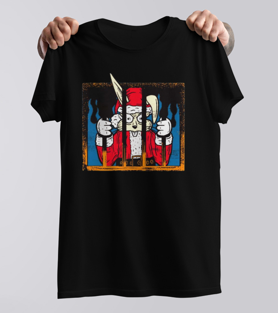 Blink-182 Santa Behind Bars Christmas T-Shirt