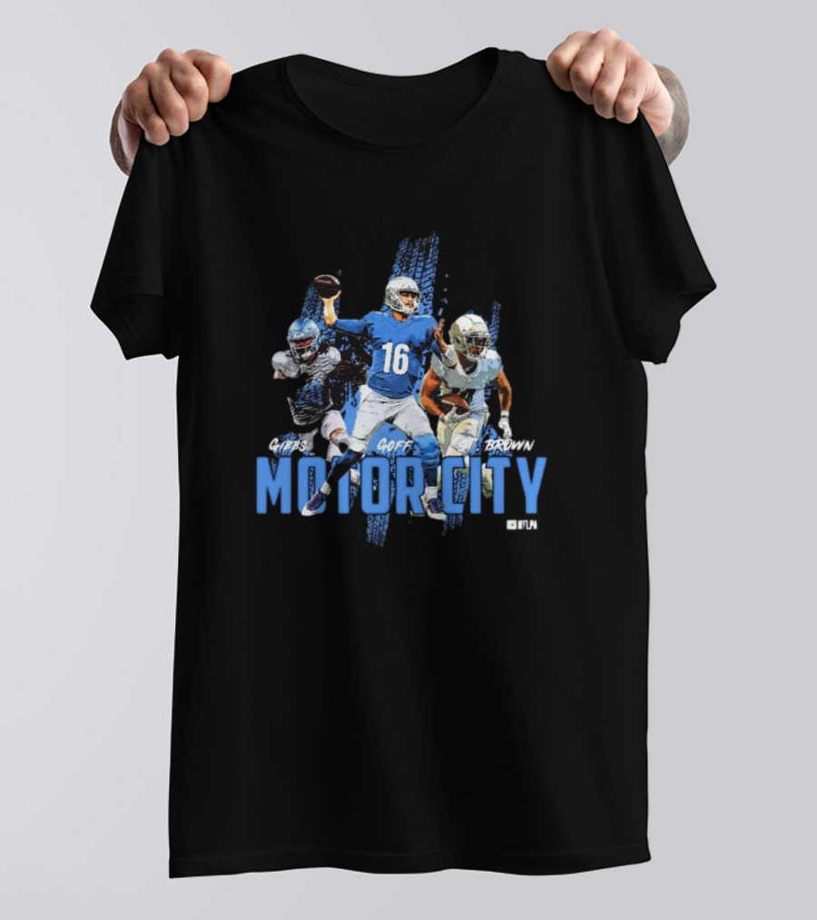 Gibbs Goff Brown Motor City Detroit Lions NFL Football Trio T-Shirt