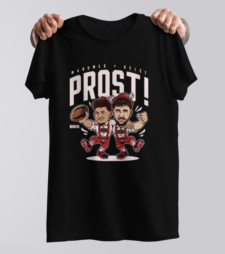 Mahomes Kelce Prost NFLPA Kansas City Chiefs Cartoon T-Shirt