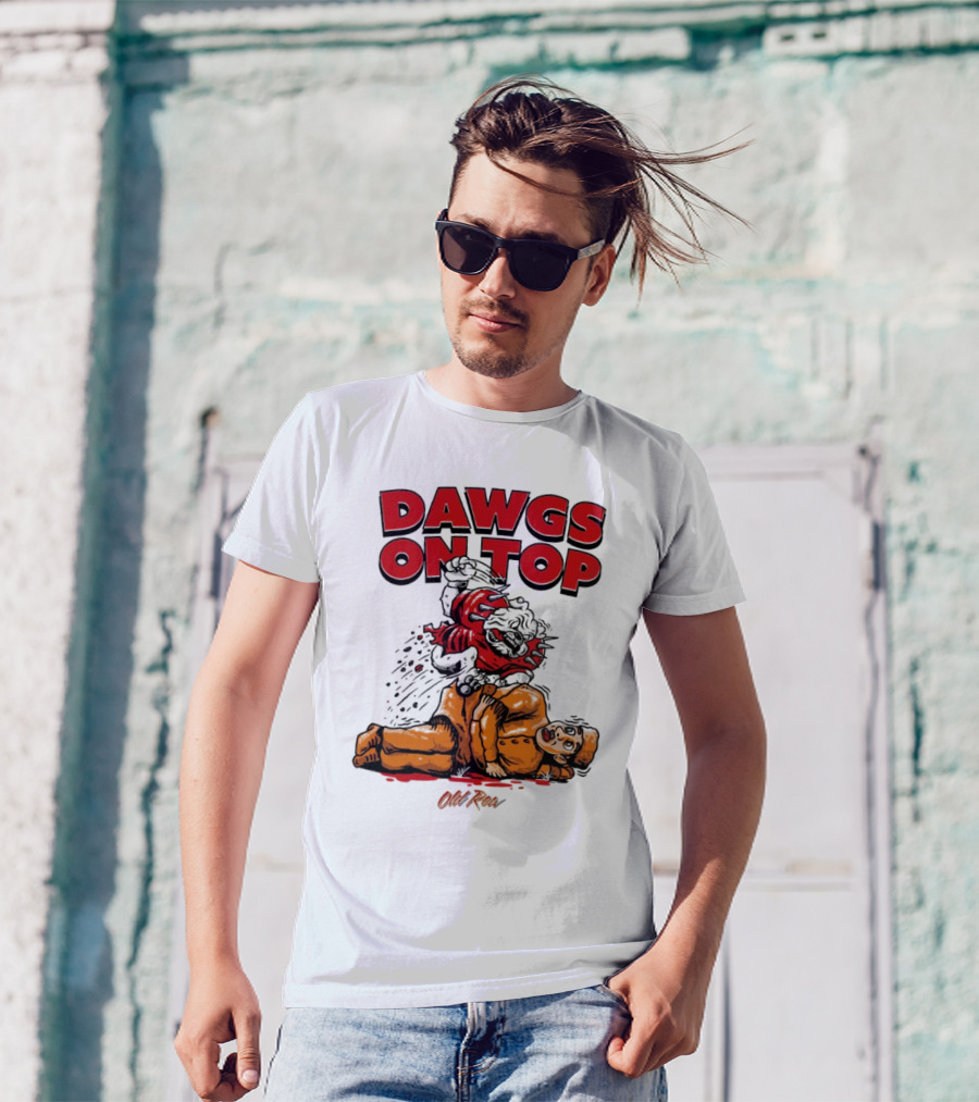 Dawgs On Top Old Row Georgia Bulldogs Vs. Tennessee Volunteers T-Shirt