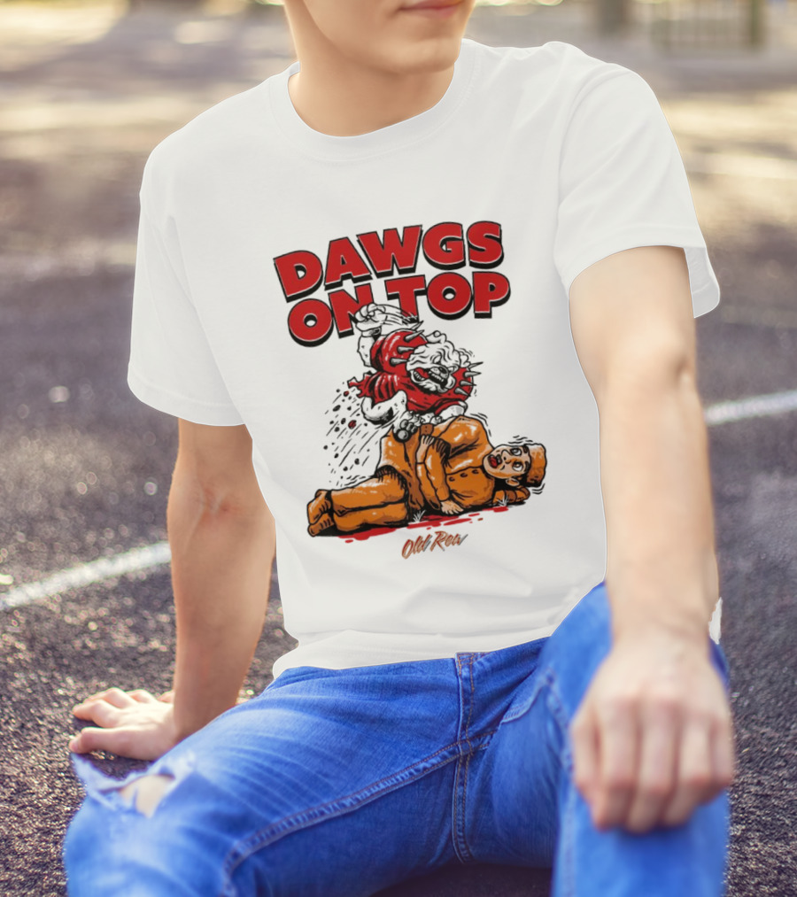 Dawgs On Top Old Row Georgia Bulldogs Vs. Tennessee Volunteers T-Shirt