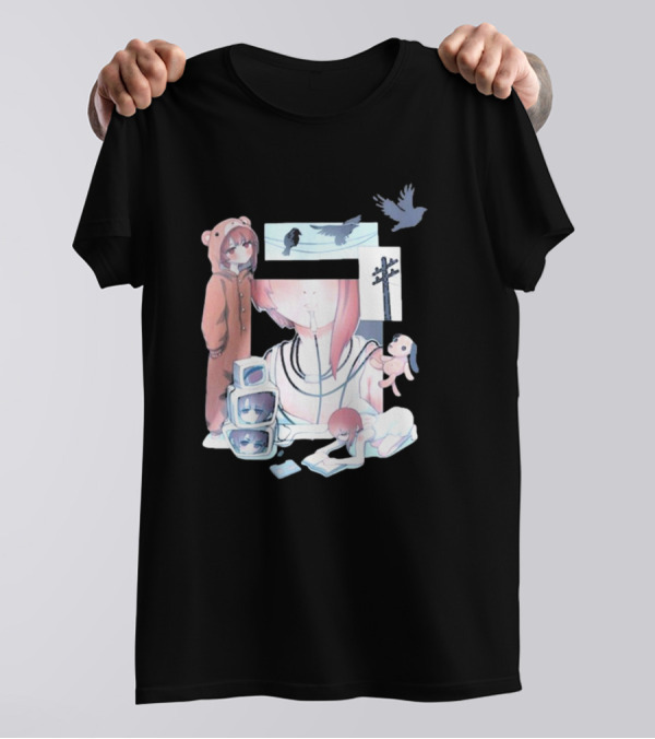 Serial Experiments Lain Surreal Imagery With Teddy Suit And Vintage Electronics T-Shirt
