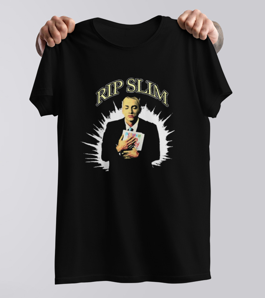 RIP Slim Shady Eminem Holding Album Cover T-Shirt