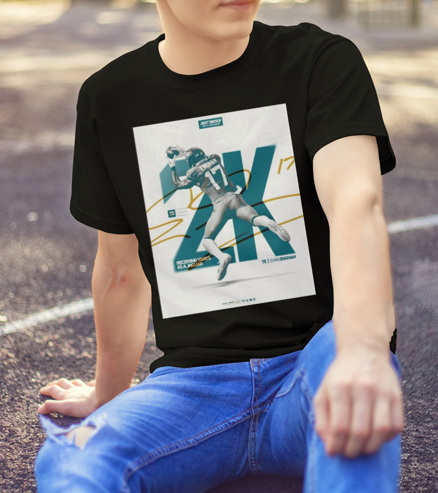 Jacksonville Jaguars TE Evan Engram 2K Receiving Yards As A Jaguar T-Shirt