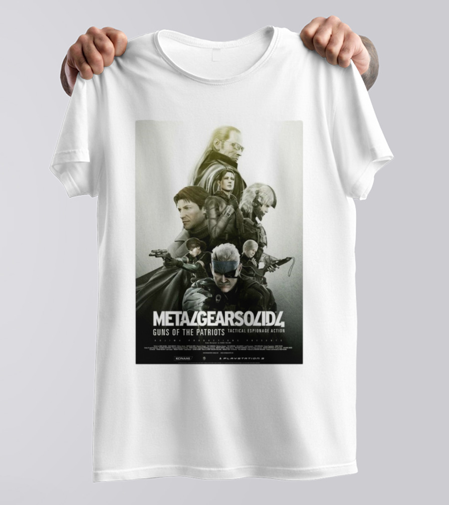 Metal Gear Solid 4 Guns Of The Patriots Tactical Espionage Action Konami PlayStation 3 T-Shirt