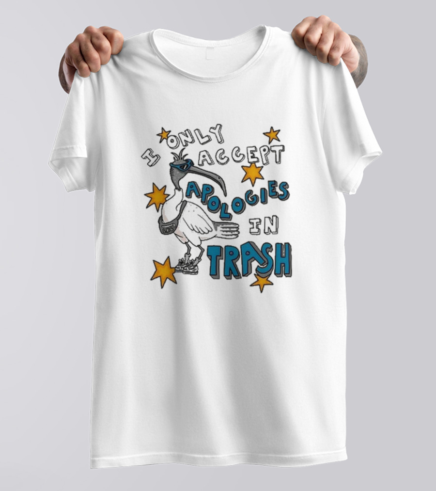I Only Accept Apologies In Trash Ibis Sunglasses Stars T-Shirt