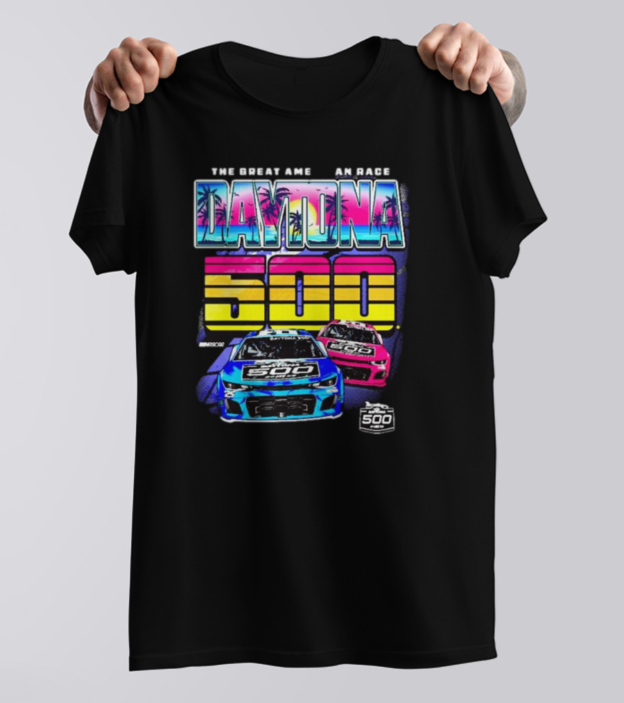 The Great American Race Daytona 500 Checkered Flag Sports 2025 Daytona International Speedway Throwback T-Shirt