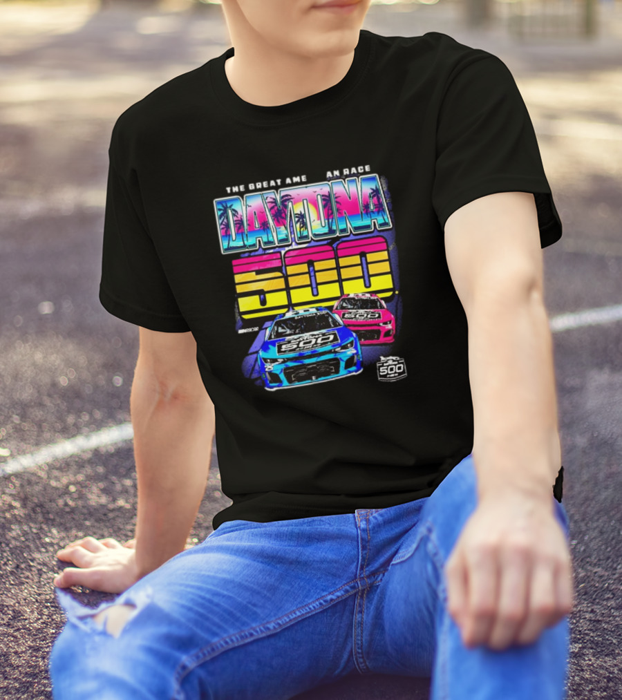 The Great American Race Daytona 500 Checkered Flag Sports 2025 Daytona International Speedway Throwback T-Shirt