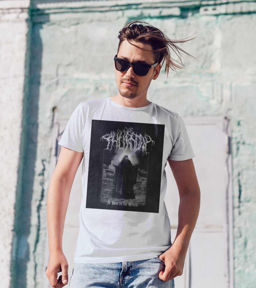 Thursday A Hole In The World Mysterious Cloaked Figure In Cemetery T-Shirt
