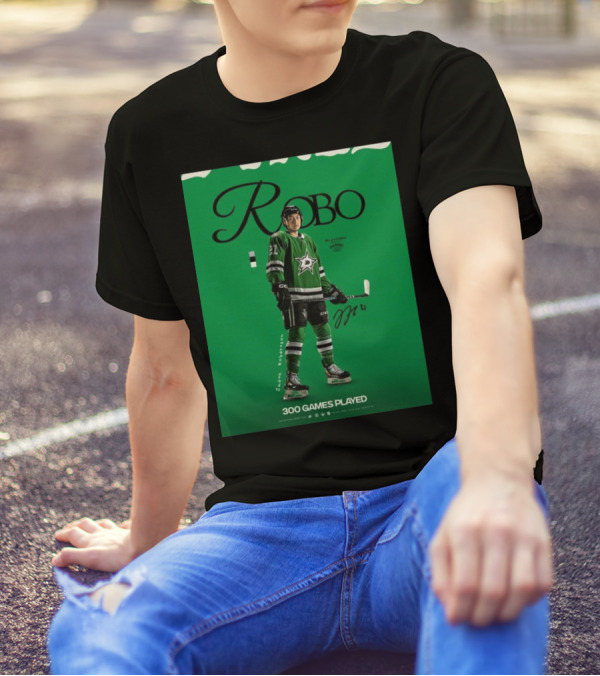 Dallas Stars Robo Jason Robertson 300 Games Played NHL T-Shirt