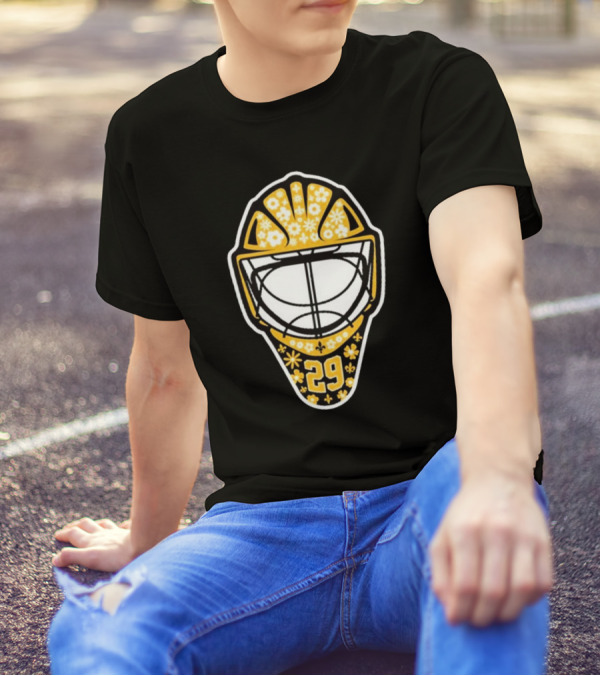 Pens Gear Marc-André Fleury Number 29 Flower Mask Pittsburgh Penguins Hockey T-Shirt