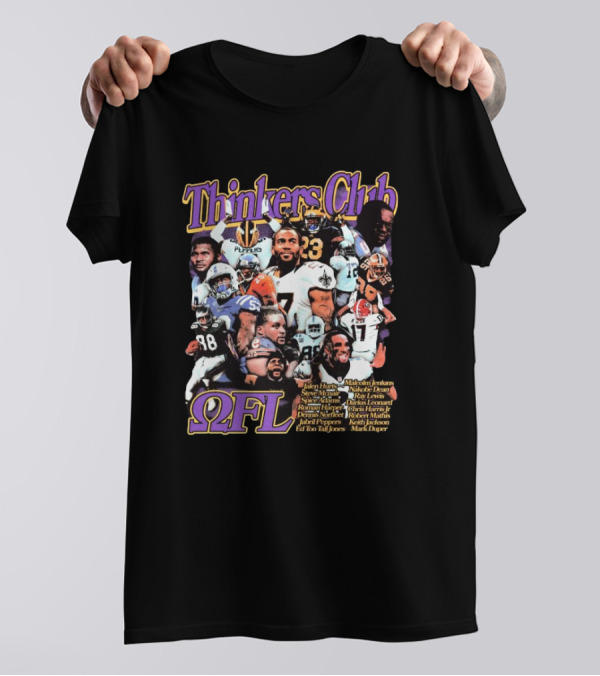 Thinkers Club NFL Jalen Hurts Steve McNair Spice Adams Roman Harper Dennis Norfleet Ray Lewis Julius Peppers Ed Too Tall Jones Melvin Ingram T-Shirt