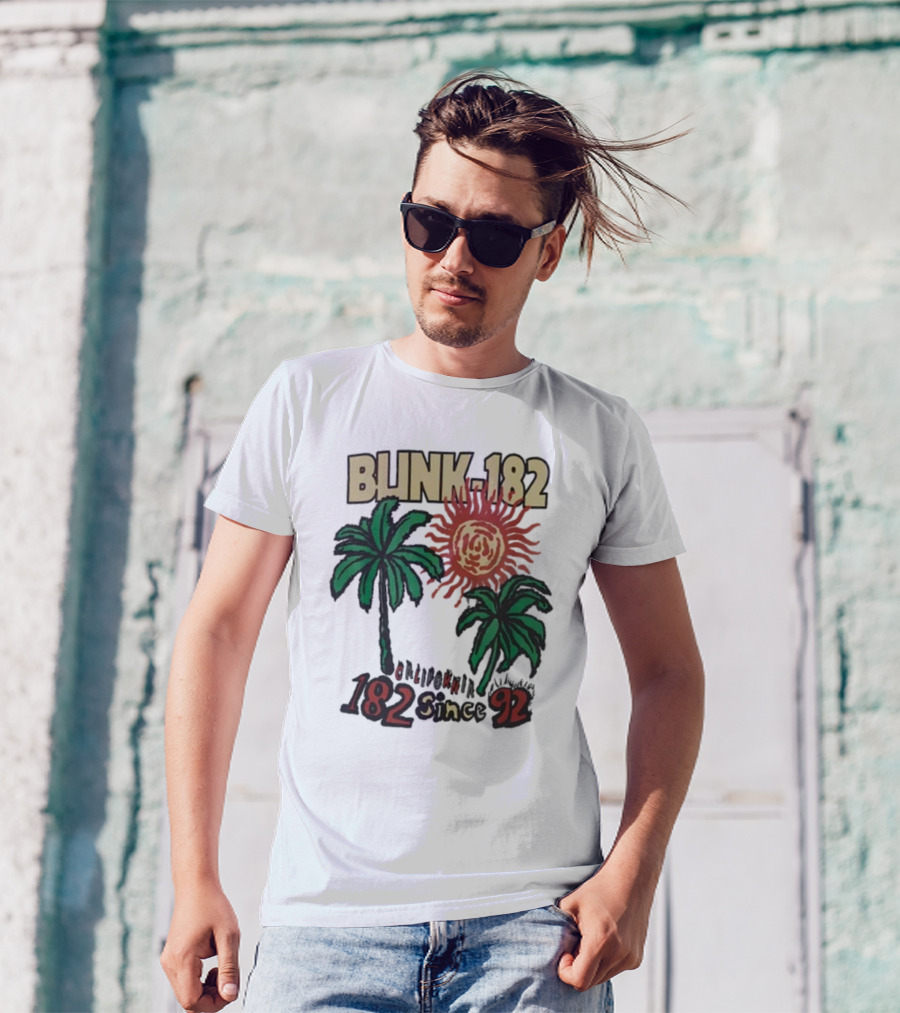 Blink-182 California 182 Since 92 Sun Palm Trees T-Shirt