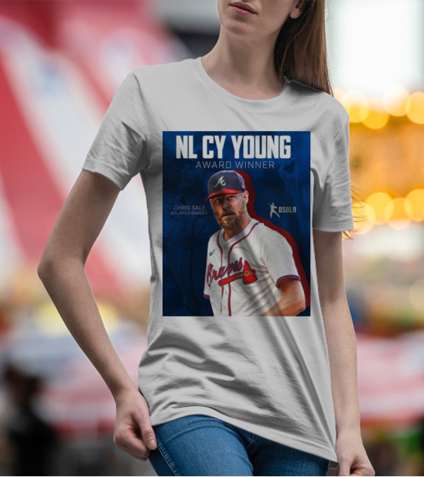 NL Cy Young Award Winner Chris Sale Atlanta Braves BSBLR T-Shirt