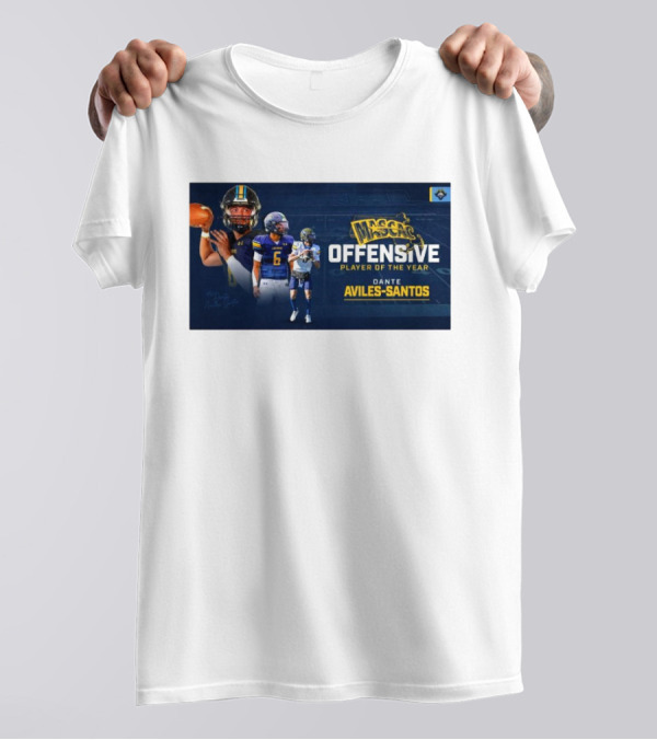 Mascac Offensive Player Of The Year Dante Aviles-Santos UMass Dartmouth Football T-Shirt