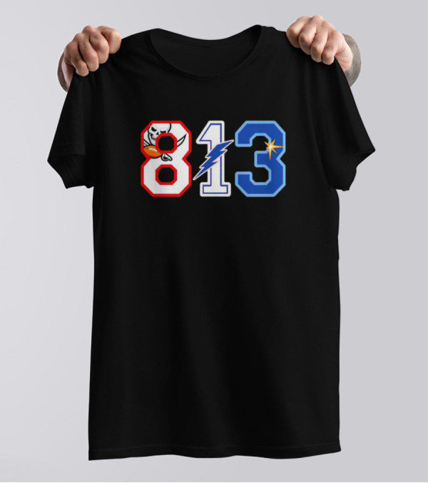 813 Tampa Buccaneers Tampa Bay Rays Tampa Bay Lightning T-Shirt
