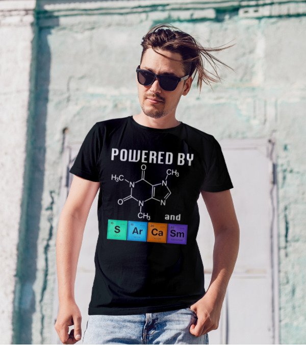 Powered By Caffeine And Sarcasm Elements T-Shirt