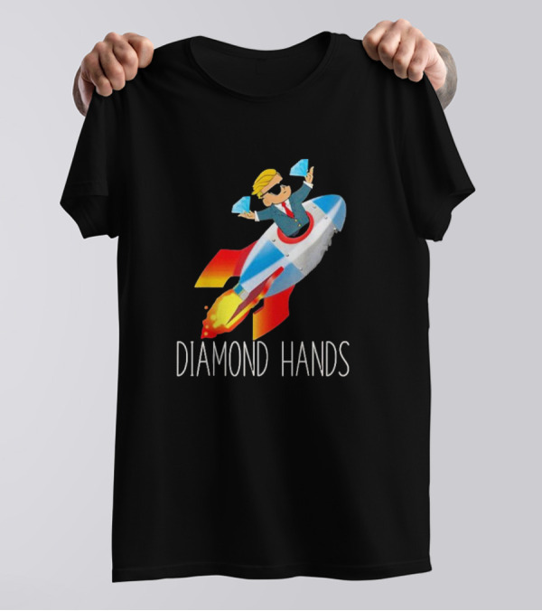 WallStreetBets WSB Diamond Hands Rocket Ship To The Moon T-Shirt