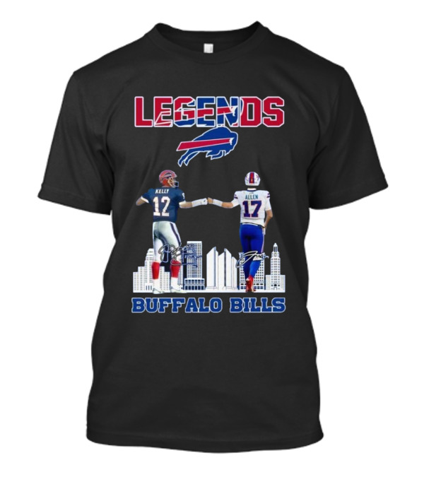 Legends Buffalo Bills Kelly Allen Signatures City Skyline T-Shirt