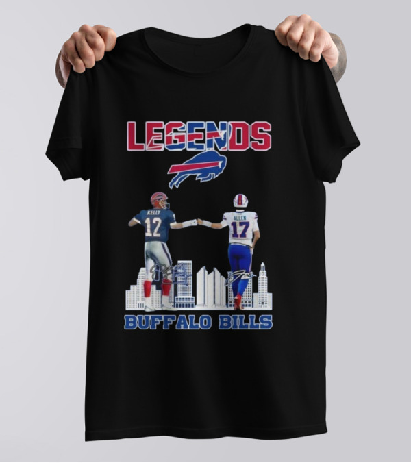 Legends Buffalo Bills Kelly Allen Signatures City Skyline T-Shirt