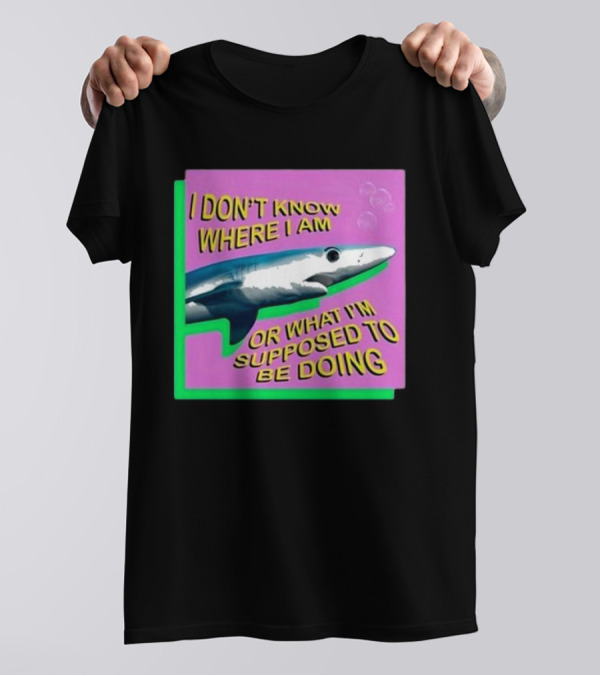 Spencers I Don’t Know Where I Am Or What I’m Supposed To Be Doing Shark Bubbles T-Shirt