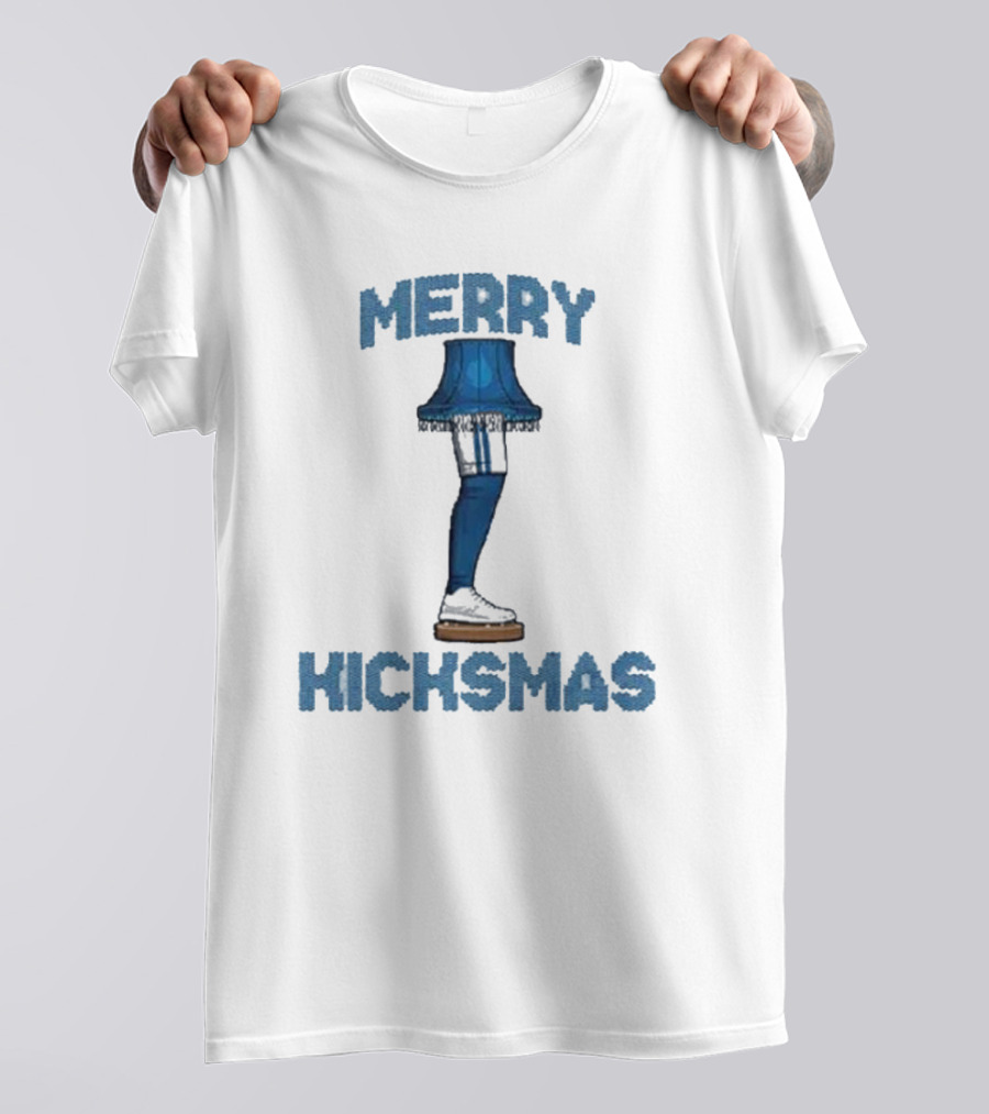 Merry Kicksmas Detroit Lions Leg Lamp Football Humor T-Shirt