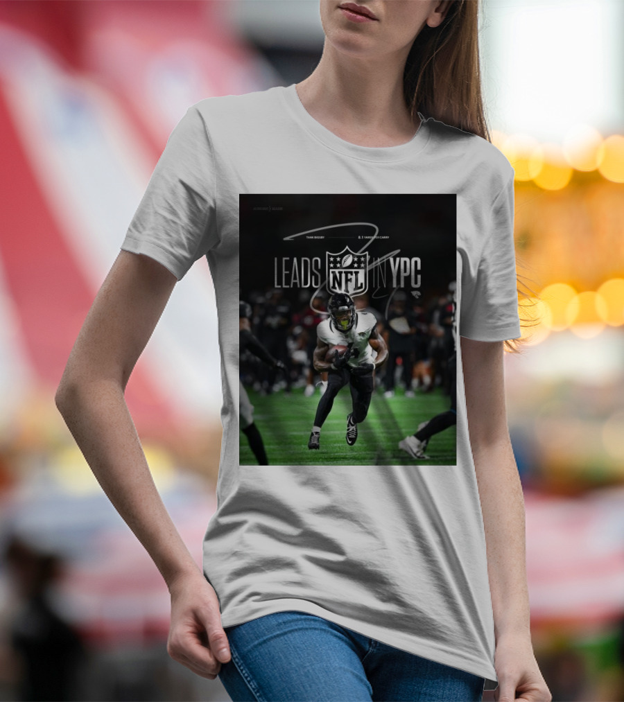 Tank Bigsby Jacksonville Jaguars NFL Leads YPC Signature Football Action T-Shirt