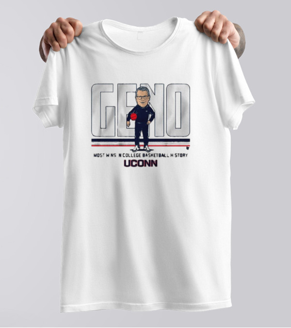 UConn Huskies Basketball Geno Auriemma Most Wins In College Basketball History T-Shirt