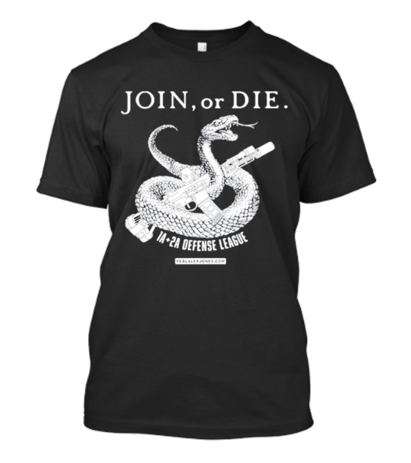 JOIN Or DIE Snake Graphic 1A 2A Defense League RealAlexJones.com T-Shirt