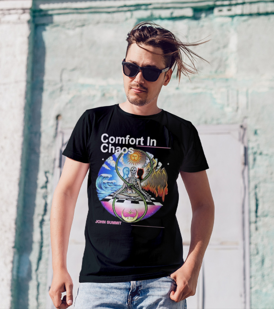 Comfort In Chaos John Summit The Good And The Evil Sun Moon Skeleton T-Shirt