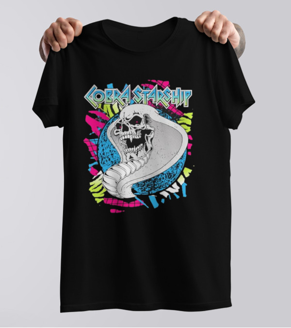 Cobra Starship Skull Cobra Neon Colors T-Shirt