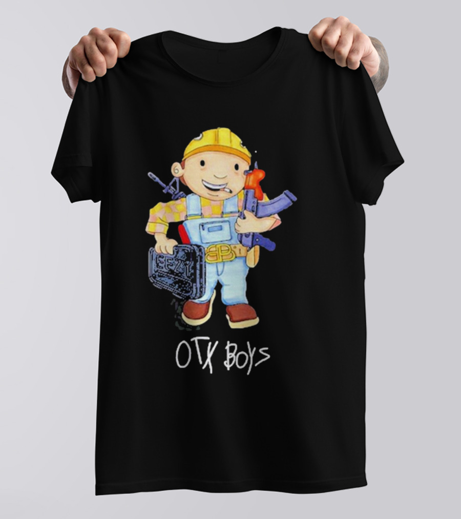 Geezyworld OTX Boys Bob The Driller Character With Tools And Gear T-Shirt
