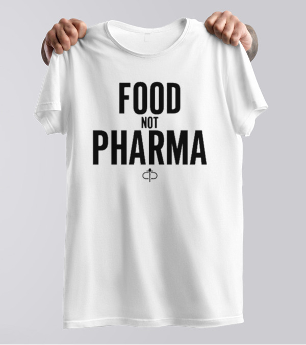 Ian Carroll Promoting Food Not Pharma With Medical T-Shirt