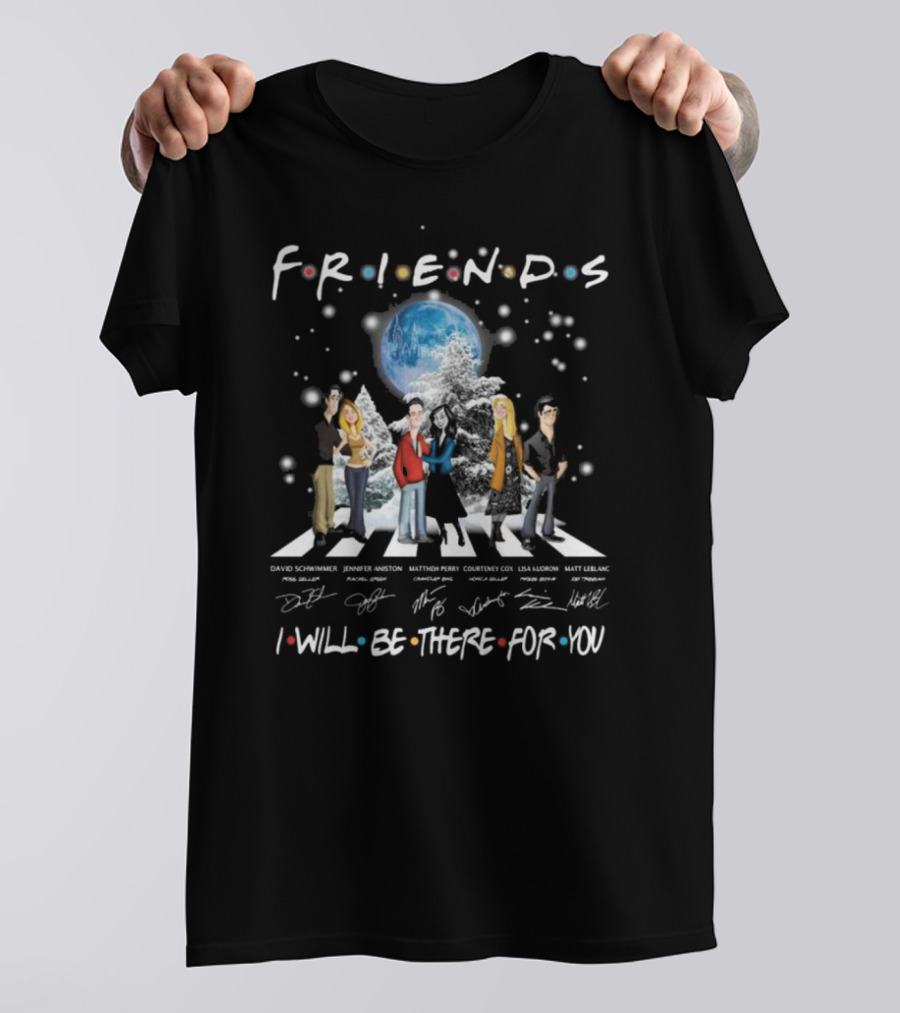 Friends Christmas Abby Road Signatures I Will Be There For You T-Shirt