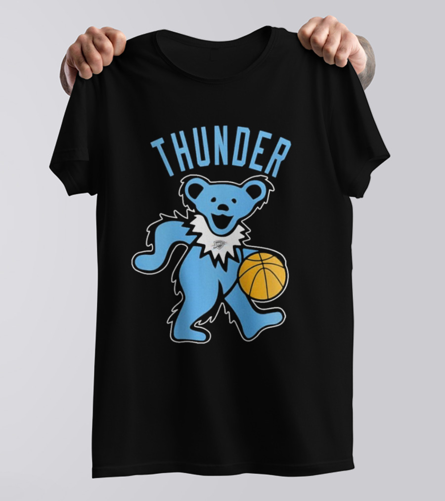 Oklahoma City Thunder Grateful Dead Dancing Bear Basketball T-Shirt