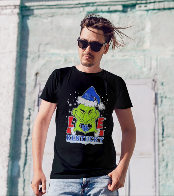 Grinch Love Kentucky Wildcats Football Christmas T-Shirt