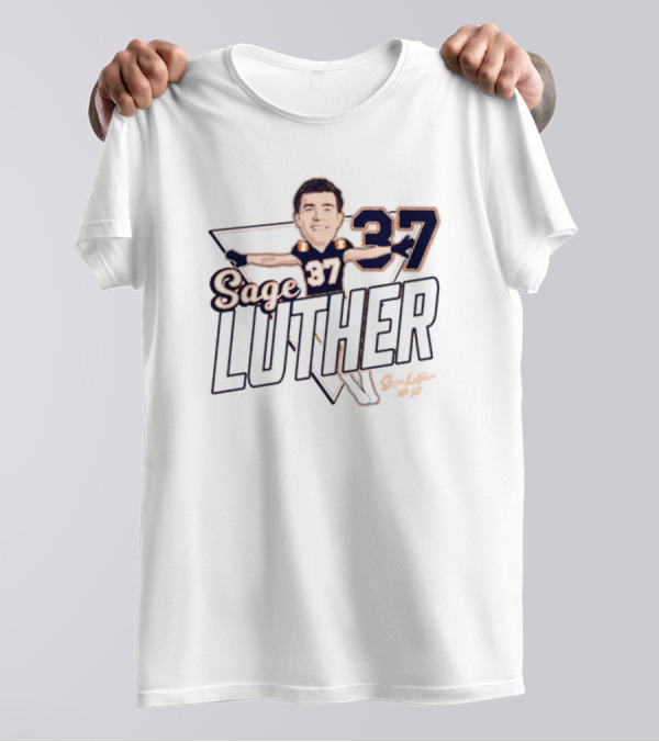 Sage Luther 37 Illinois Football Caricature Signature NCAA T-Shirt