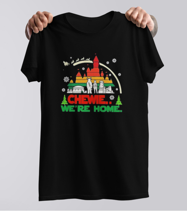 Retro 90s Chewie We're Home Pastel Christmas Snowflakes T-Shirt