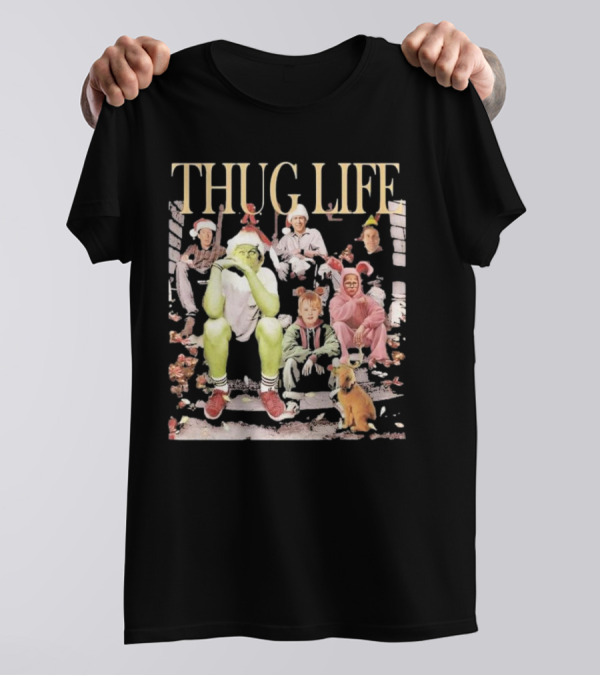 THUG LIFE Merry Christmas Grinch And Holiday Movie Icons T-Shirt