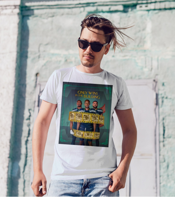 ONLY WINS IN THE BUILDING SEATTLE SEAHAWKS FILM STRIP BACKGROUND T-Shirt