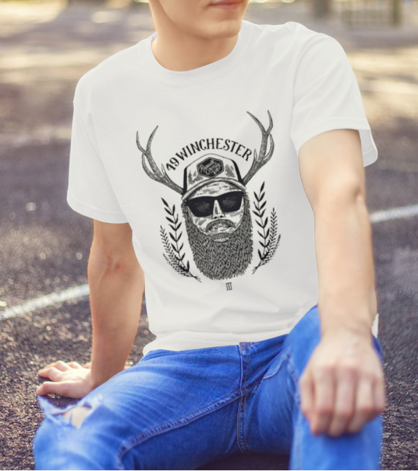 49 Winchester III Rustic Antler Beard Retro T-Shirt