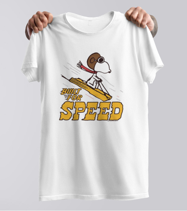 Peanuts Snoopy Built For Speed Skiing Adventure T-Shirt
