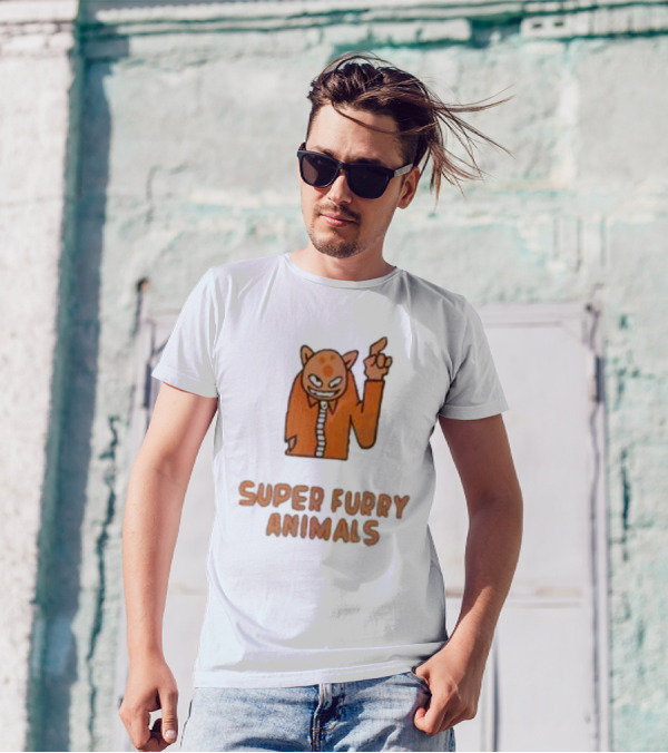 Super Furry Animals Cartoon Character Orange Creature T-Shirt