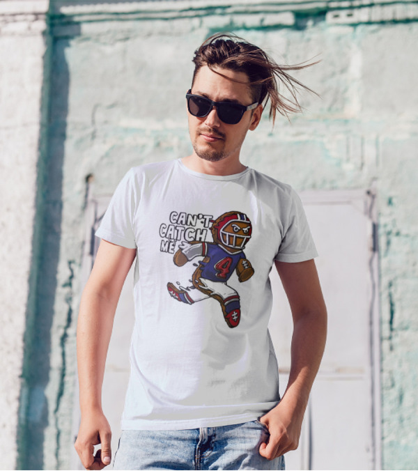 Buffalo Bills Can't Catch Me Gingerbread Christmas Football Player T-Shirt
