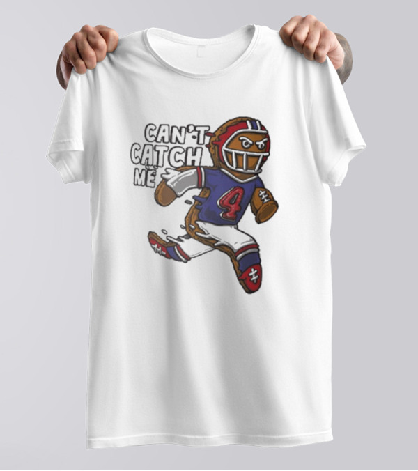 Buffalo Bills Can't Catch Me Gingerbread Christmas Football Player T-Shirt