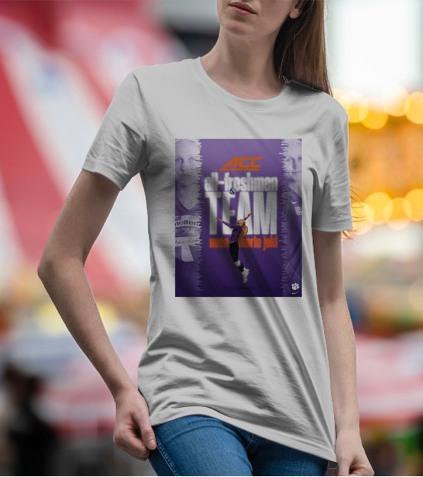 Clemson Tigers ACC All-Freshman Team Neea Maria Joki Volleyball Achievement T-Shirt