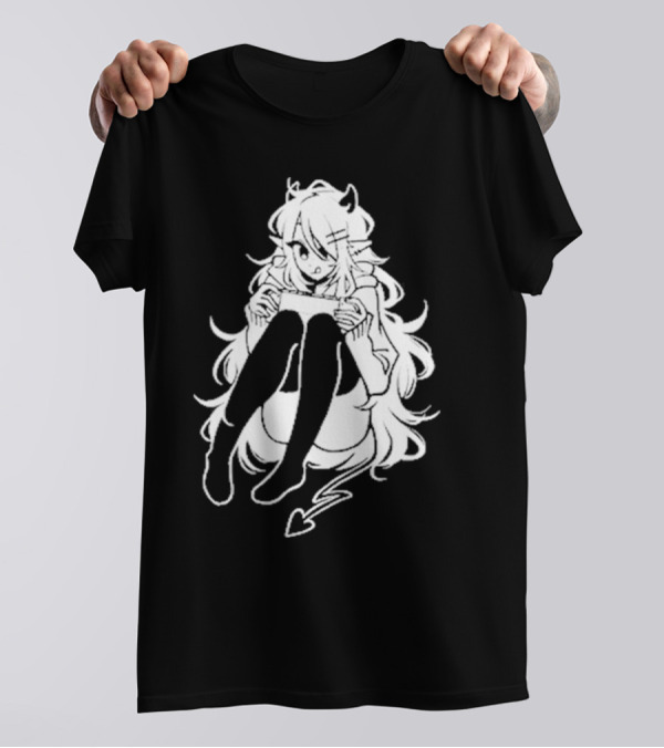 Meg Maybe Idk Anime Demon Girl Sitting With Heart Tail T-Shirt