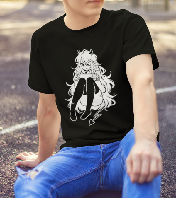 Meg Maybe Idk Anime Demon Girl Sitting With Heart Tail T-Shirt
