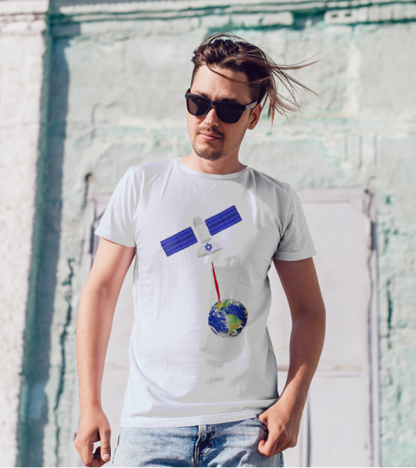 Jewish Space Laser Satellite Targeting Earth With Star Of David T-Shirt