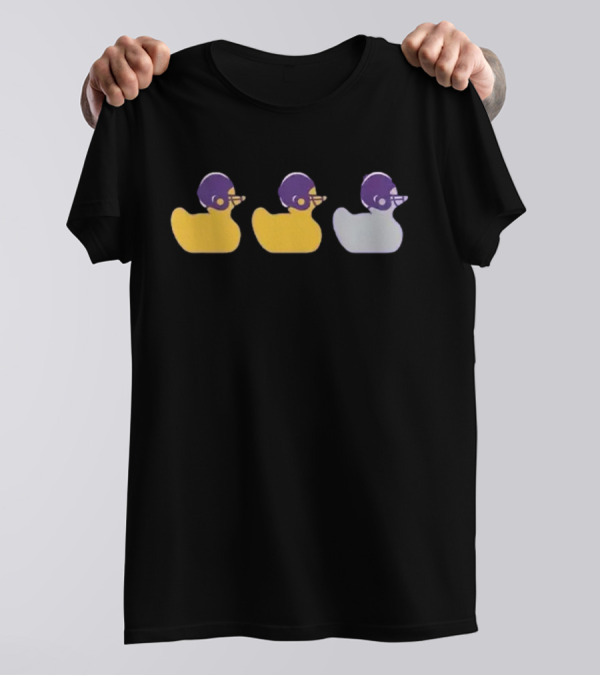 Minnesota Vikings Duck Duck Gray Duck Helmet Trio T-Shirt
